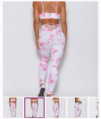 Bombshell Sportswear Sexy Back pink Tie Dye Leggings pink xXS