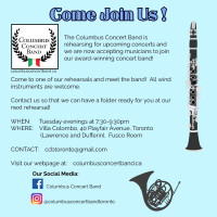 Columbus Concert Band Accepting Musicians