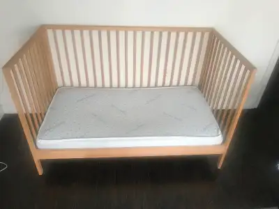 IKEA 2in1 crib and mattress, View more