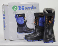 XMTN Boys Winter Boots Black/Blue/Orange - Size 2