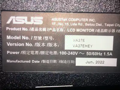 I am selling my Asus monitor, a reliable display with a 27-inch screen that delivers clear visuals f...
