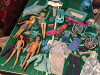 Blue Barbie Lot 1968 Teen Boy Jointed Girl Fairy Lot Lg Bath Acc