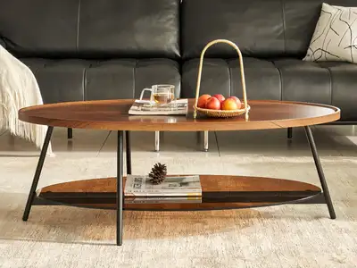 SHRINE Modern Oval Coffee Table, View more
