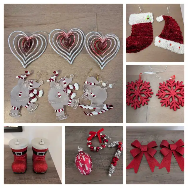 Christmas red,silver,white decoration lot in Holiday, Event & Seasonal in City of Montréal - Image 3