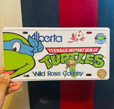 Teenage Mutant Ninja Turtles TMNT Leonardo Alberta License Plate. Made of Metal. Mint condition. Che...