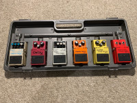 Six-pack of Boss Pedals (and carrying case)