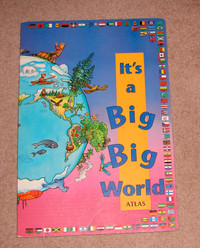 Large Vintage 16" x 23" It's a Big Big World Atlas Book