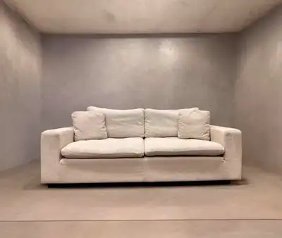 Modern RH White Couch 3 Seater Sofa Feather Fill Comfortable Fre, View more