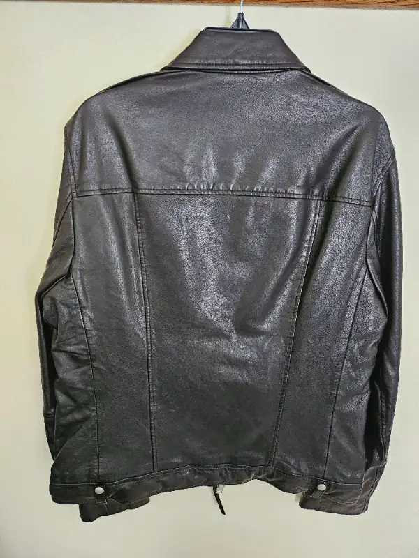 Mens Leather All Saints Moto Jacket (L) in Men's in Calgary - Image 3