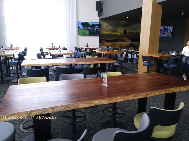 table rustique, table bois, table cuisine, table tranche d'arbre dans Mobilier de salle à manger et cuisine  à Ville de Québec - Image 4