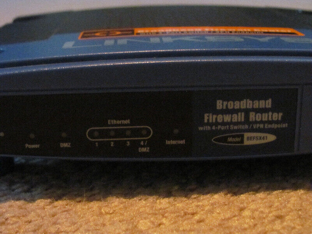 Linksys Broadband Firewall Router (4 port switch,  VPN Endpoint) in Networking in Kitchener / Waterloo - Image 2