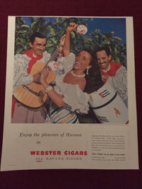 1951 Webster Havana Cigars Original Ad