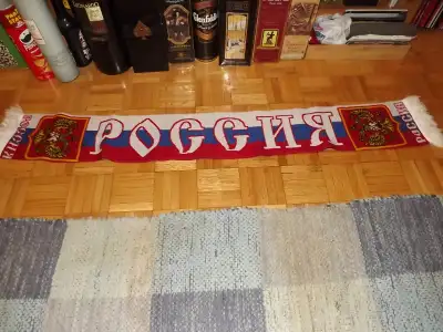 RUSSIA OFFICIAL NATIONAL TEAM  SCARF /RED WHITE AND BLUE/soccer, View more