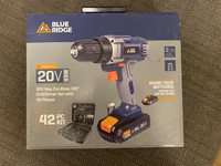 Blue Ridge 20V Max Cordless Drill Driver Project Kit 42 pc NEW