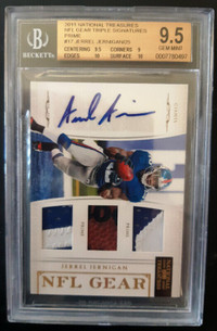 2011 Treasures NFL Gear triple signatures Prime Jerrel Jernigan