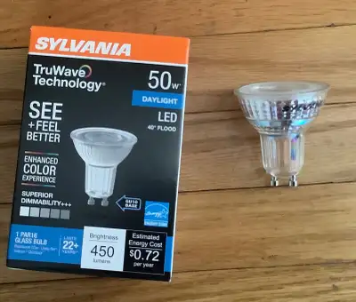 Sylvania 50w Daylight LED Bulbs GU10 Base - $1. Only one bulb available Philips MR 16 - 50 cents eac...
