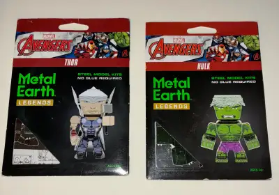Retired Legends Metal models of the Avengers – Hulk & Thor Steel Model Kit – No Glue required Carica...