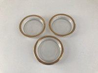 Glass Ashtrays - Gold Rim - Set of 3