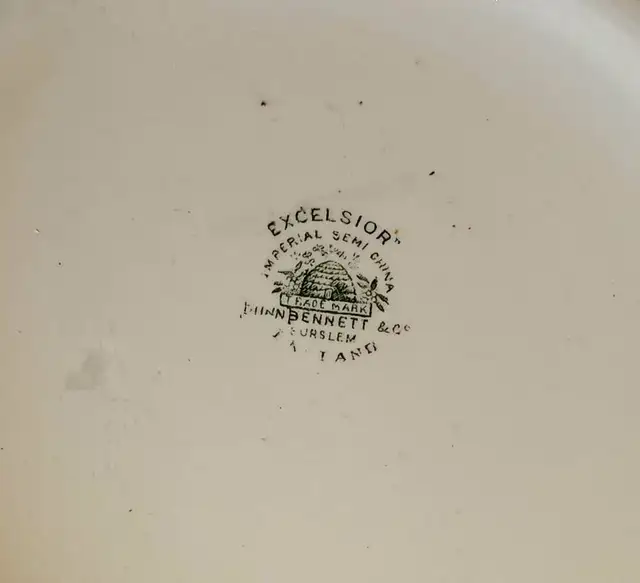 Fine Antique Semi-China Dunn Bennett Excelsior Peony Chamber Pot in Arts & Collectibles in London - Image 5