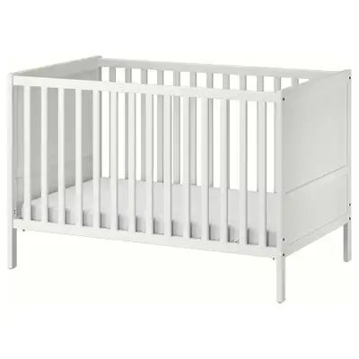 Ikea Crib (Sundvik White) with mattress, View more