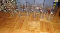 6 BUD  "NASCAR BUDWEISER RACING #8 " SET OF 6 TALL BEER GLASSES