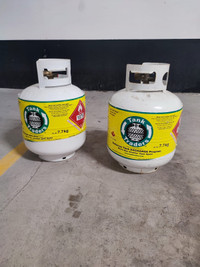 Two propane cylinders