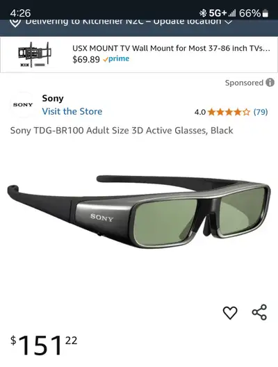 Sony 3D glasses BR-100., View more