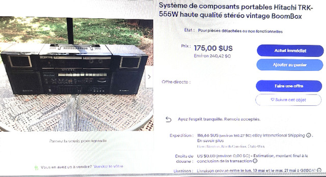 RADIO BOOMBOX HITACHI TRK550H équalizer dans iPod et MP3  à Lac-Saint-Jean - Image 4