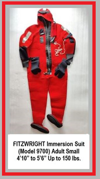 (NEW) Marine Immersion Survival Suit Adult SMALL FITZWRIGHT 9700