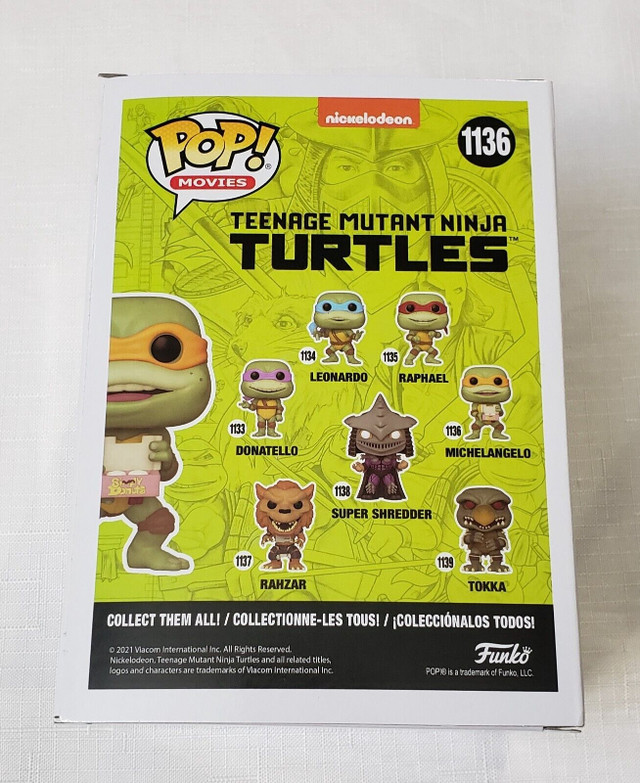 MICHAELANGELO TEENAGE MUTANT NINJA TURTLES FUNKO POP! MOVIE 1136 dans Jouets et jeux  à Longueuil/Rive Sud - Image 3