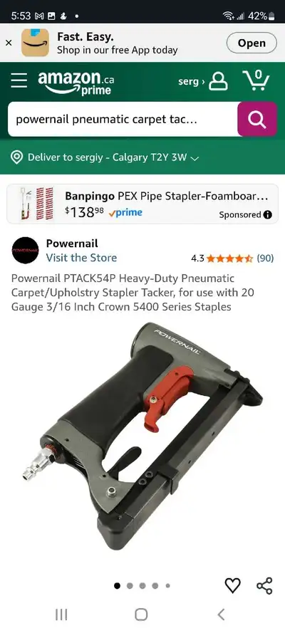 Powernail  Pneumaticcarpet tacker, View more