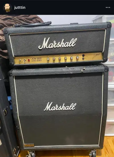 Marshall jcm800 2203 1984 with matching jcm800 4x12 1984 , View more
