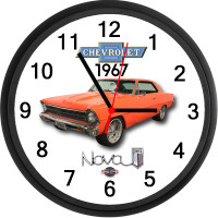 1967 Chevy Nova SS - Chevy II (Orange) Custom Wall Clock - New