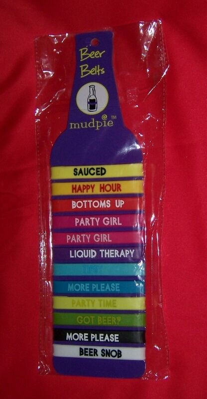 12 ~ Mudpie Beer Bottle / Glass Belts Rubber Bracelets ~ PARTY in Other in Winnipeg