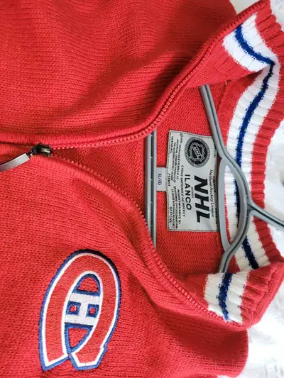 Montreal Canadiens authentic NHL zippered sweater. XL size, very warm, excellent condition. Worn onc...