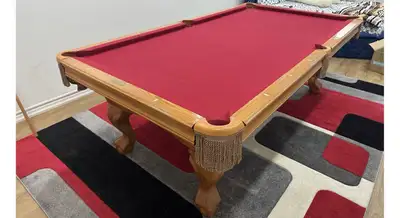 Pre-Owned premium 4′ x 8′ Stealth solid oak pool table in excellent condition. This pool table is co...