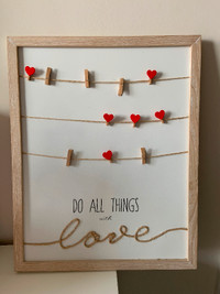 Do all things with love photo clip board