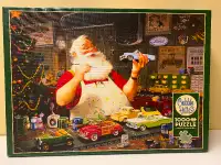 Cobble Hill 1000 Piece Puzzle - Santa Painting Cars (With Poster