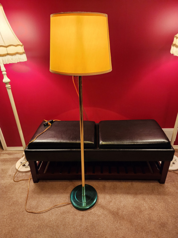 Vintage Adjustable Brass Floor Lamp 57in Tall in Indoor Lighting & Fans in Edmonton