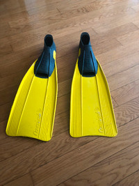 Yellow Snorkeling Fins (Cressi Clio) adult size 10-11