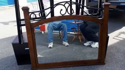 Large Mirror with Heavy Wooden Frame, View more