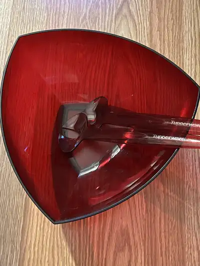 Tupperware Crimson bowl and serving spoons, View more