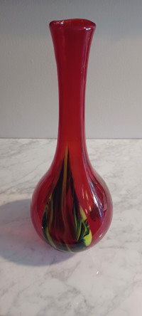 Artisan Hand-blown Art Glass Abstract Design Rare Find 15"Tall