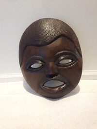 Old Large Round Wooden Decorative Mask