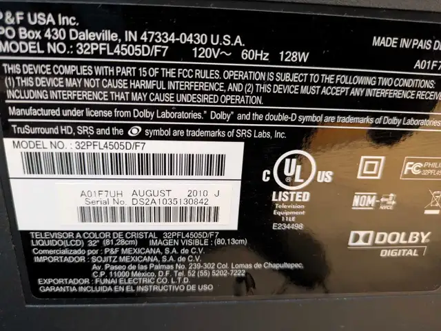 Phillips 32in 1080p TV, Tuscany NW 62863284349441121