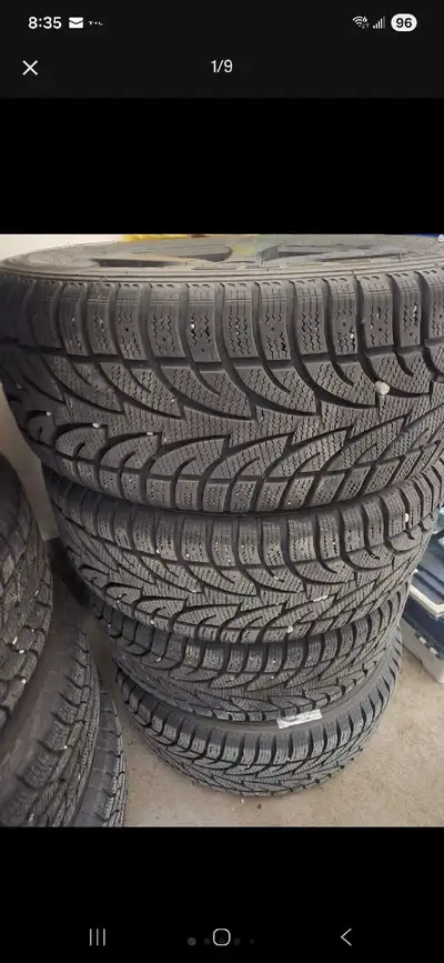 Set of 4 Ice Blazer Winter Tires on Core Racing ALLOY Rims, Bolt pattern 5x114.3mm. Lots of tire tre...