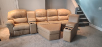 Couch - Leather Modular Components with Ottoman