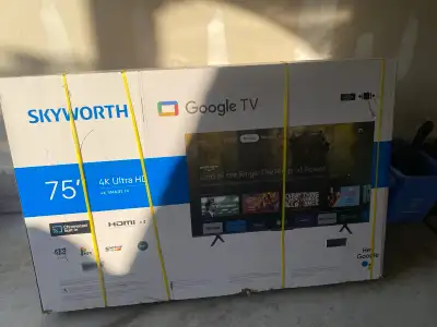 BRAND NEW 75" Skyworth 4K Smart Google TV - Sealed In Box, View more
