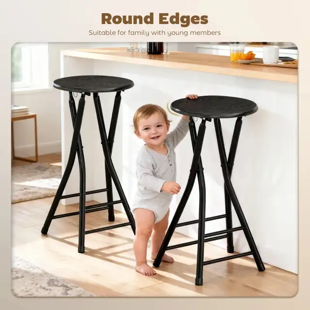 Foldable Barstool, Counter Height Bar Stool w Footrest and S in Chairs & Recliners in Markham / York Region - Image 7
