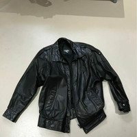 Manteau de cuir noir Curzo pour femme